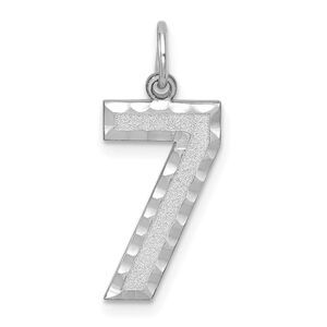 14k White Gold, Varsity Collection, Large D/C Pendant, Number 7